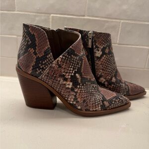 Brown Snakeskin Vince Camuto Booties